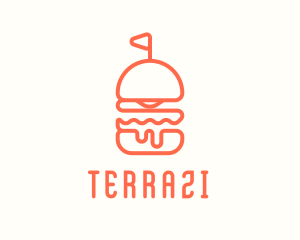 Minimal Cheeseburger Burger logo design