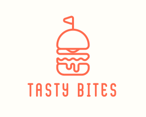 Burger - Minimal Cheeseburger Burger logo design