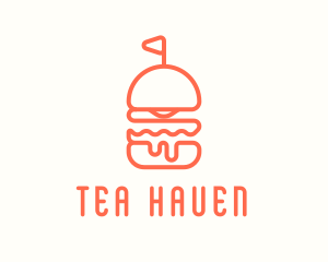 Minimal Cheeseburger Burger logo design