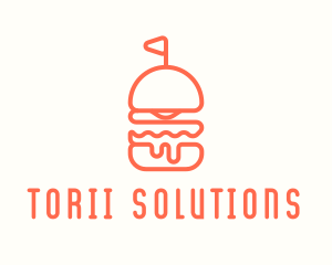 Minimal Cheeseburger Burger logo design