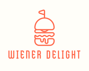 Minimal Cheeseburger Burger logo design