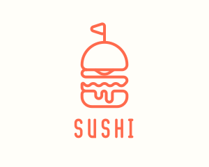 Minimal Cheeseburger Burger logo design