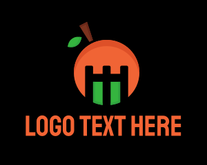 Juice - Orange Fruit Castle logo design