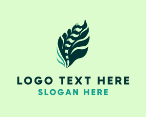 Healthcare - Leaf Spine Bone logo design