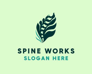 Leaf Spine Bone logo design