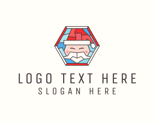 Head - Santa Claus Glass logo design