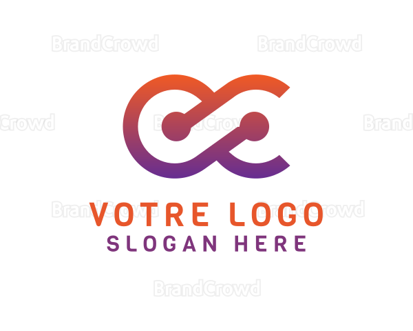 Modern Infinity Letter OC Logo