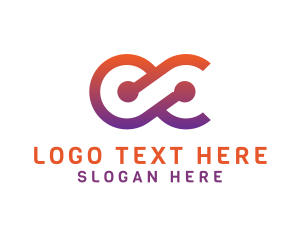 Modern Infinity Letter OC logo design