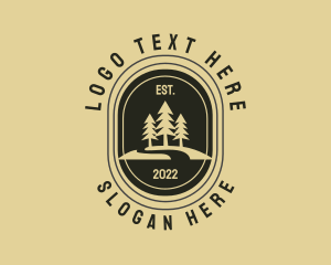 Trekking - Pine Tree Forest logo design