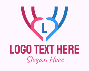 Massage Therapy - Couple Love Charity Hands logo design
