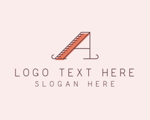 Writer - Hipster Ruler Letter A logo design