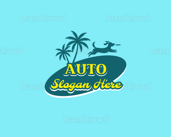 Retro Beach Dog Logo