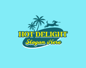 Retro Beach Dog logo design