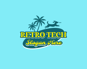 Retro Beach Dog logo design