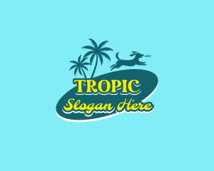 Retro Beach Dog logo design