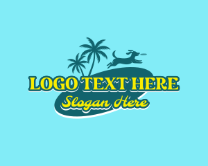 Retro Beach Dog Logo