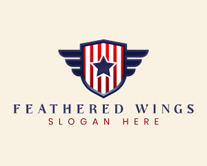 Wing Shield Flag logo design