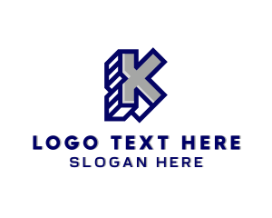 Lettermark - Generic 3D Letter K logo design