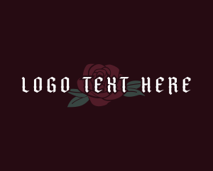 Floral Rose Gothic Logo