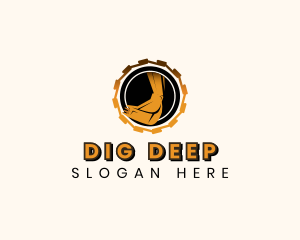 Construction Digger Excavator logo design