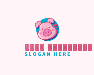 Livestock - Cute Pig Animal logo design