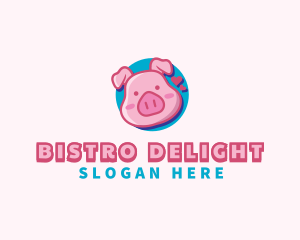 Cute Pig Animal logo design