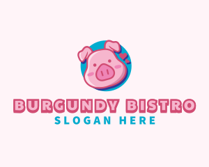 Cute Pig Animal logo design