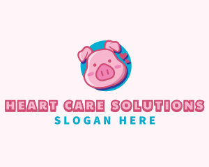 Cute Pig Animal logo design