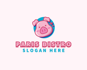 Cute Pig Animal logo design