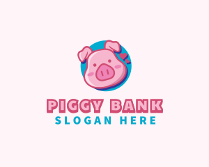 Cute Pig Animal logo design