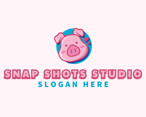 Meat - Cute Pig Animal logo design