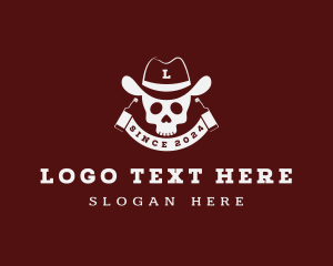Wild West - Cowboy Skull Saloon logo design