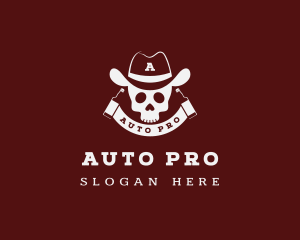 Wild West - Cowboy Skull Saloon logo design