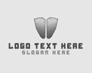 Letter Xx - Silver Metal Armor logo design