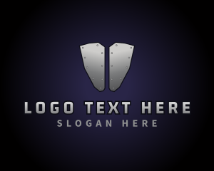 Metallic - Silver Metal Armor logo design