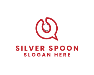 Spoon Chat Bubble logo design