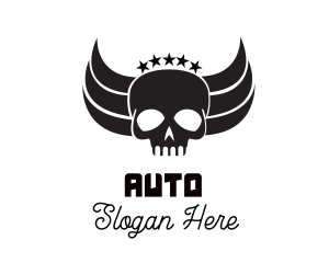 Skull Five Star Wings Logo