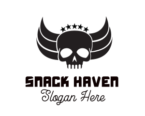 Skull Five Star Wings logo design