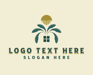 Palm Tree - Holiday Leaf Resort logo design