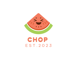 Vegan - Happy Fresh Watermelon logo design