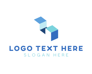 Portable - 3d Cube Stairs logo design