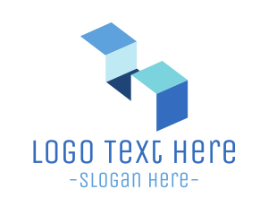 Step - Minimalist Blue Stairs logo design