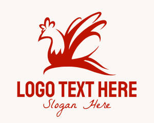 Farm Animal - Red Chicken Wings logo design