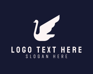 White - Majestic Swan Bird logo design