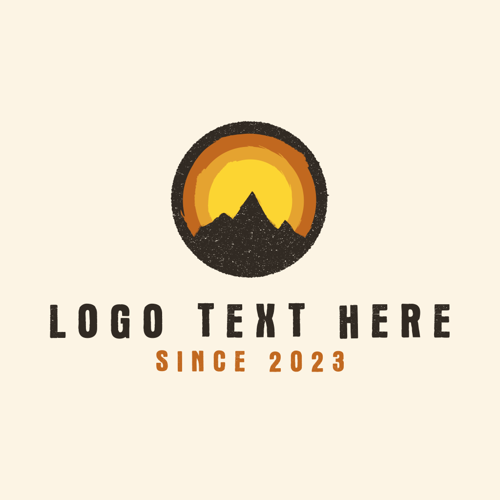 Rustic Mountain Sunset Badge Logo | BrandCrowd Logo Maker | BrandCrowd