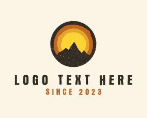 Morning - Rustic Mountain Sunset Badge logo design