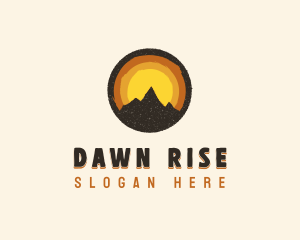 Rustic Mountain Sunset Badge logo design