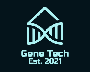 Gene - Blue House DNA logo design