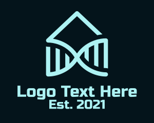 Genetic - Blue House DNA logo design