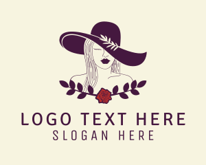 Girl - Stylist Fashion Hat Woman logo design